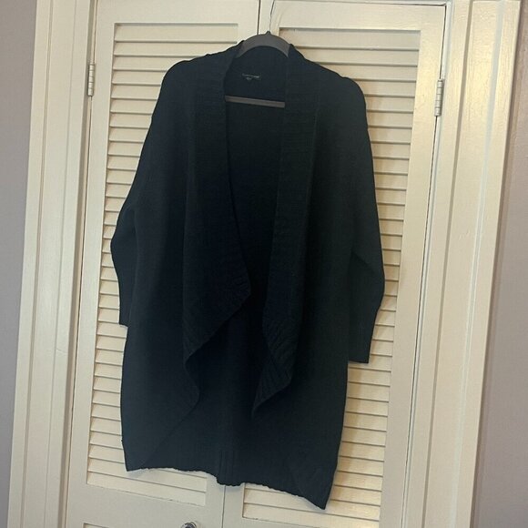 Eileen Fisher open cardigan XL merino wool waterfall grey charcoal - Picture 2 of 14